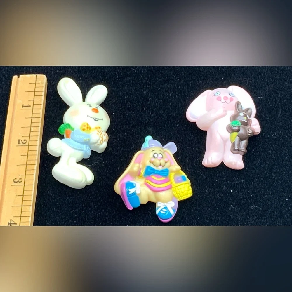 Lot‎ of 3 Vintage Hallmark S.Lehman Easter Bunny Spring Brooches Pins Lapels - Picture 2 of 3
